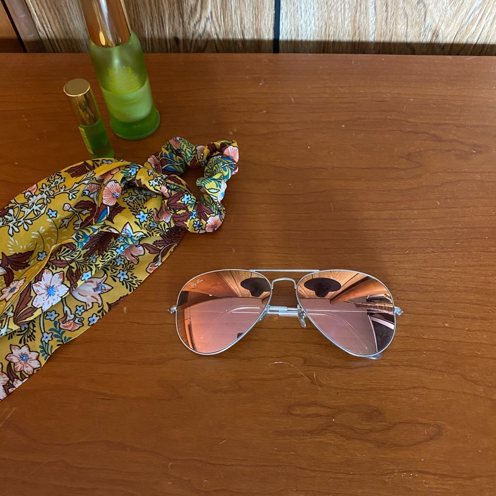 Pink lens aviator ray ban